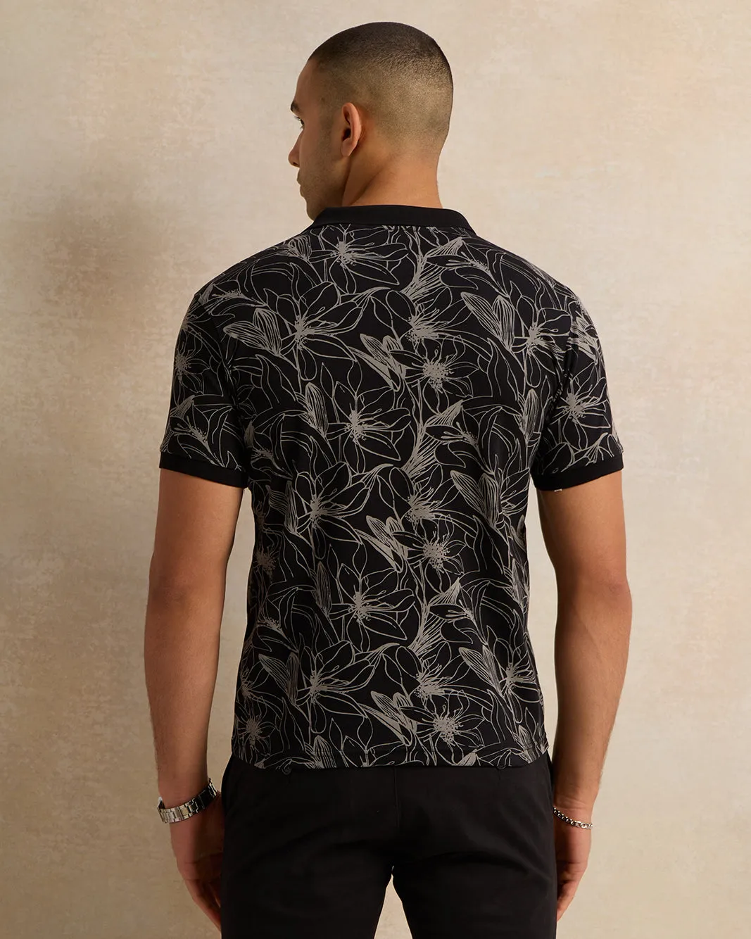Men Black Basic Polo Shirt sold by Redtag product image thumbnail 3