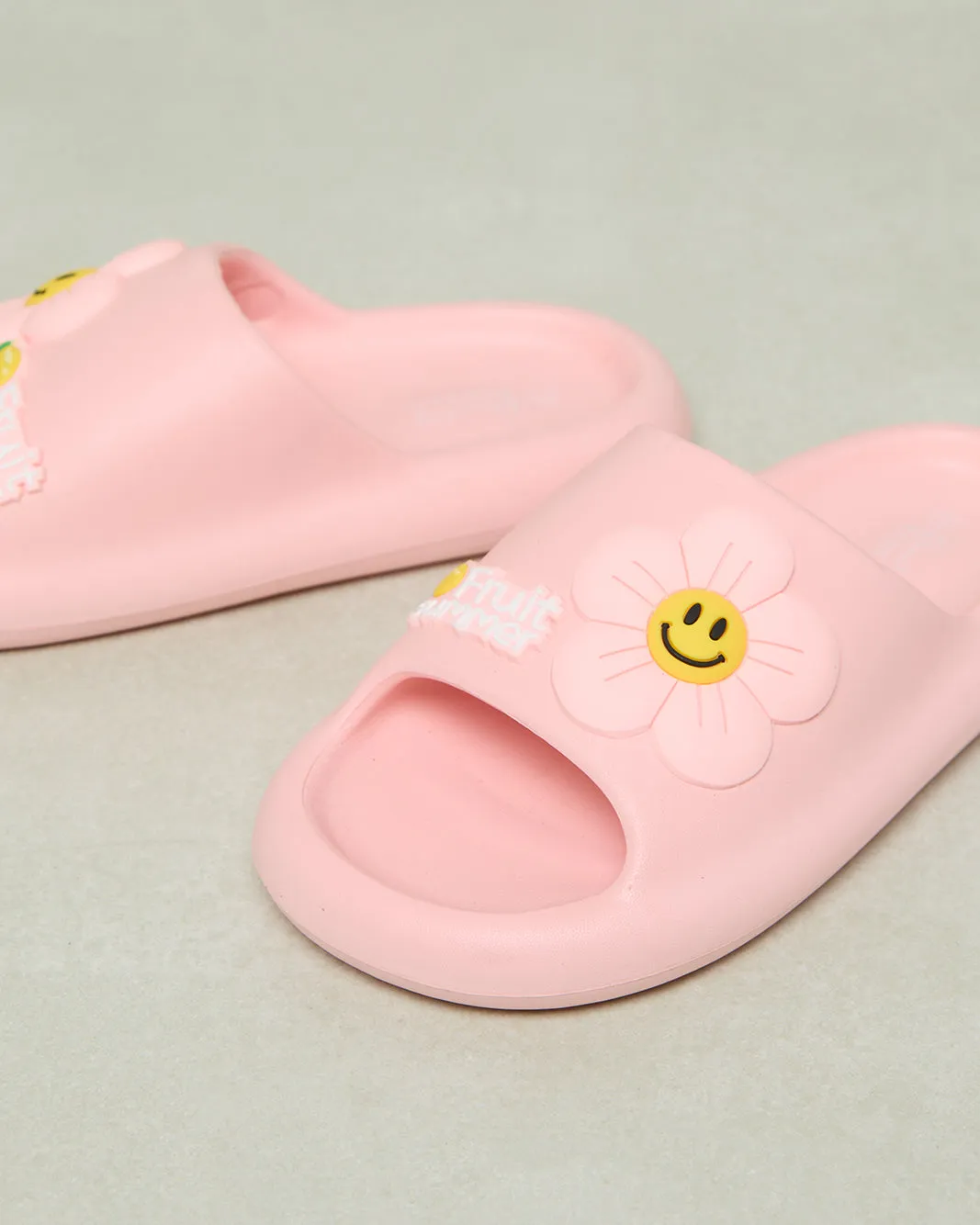 Senior Girls Pink Flower Patch Slide sold by Redtag product image thumbnail 3