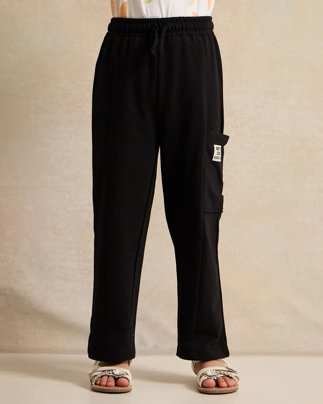 Girls Black Cut And Sew Track Pants sold by Redtag