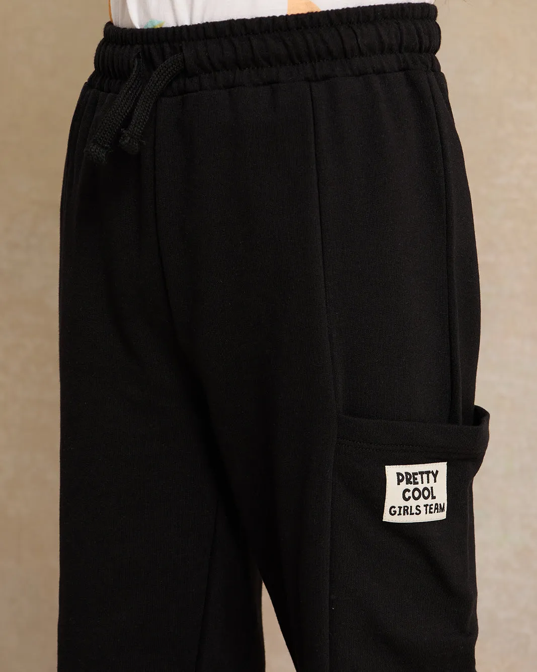 Girls Black Cut And Sew Track Pants sold by Redtag product image thumbnail 4