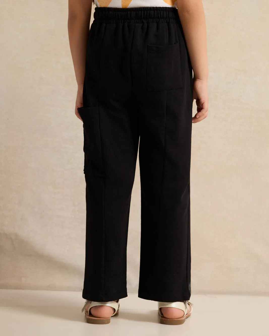 Girls Black Cut And Sew Track Pants sold by Redtag product image thumbnail 3