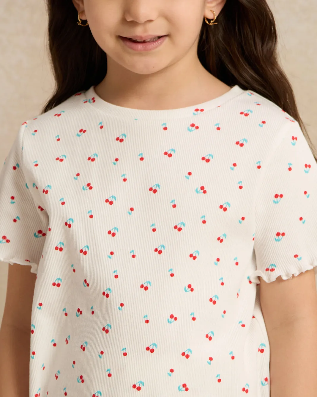 Girls Ivory Flower Print T-Shirt sold by Redtag product image thumbnail 4