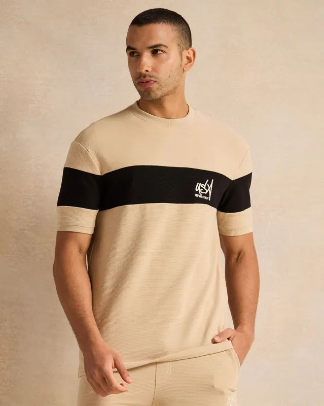 Men Beige Printed T-Shirt sold by Redtag