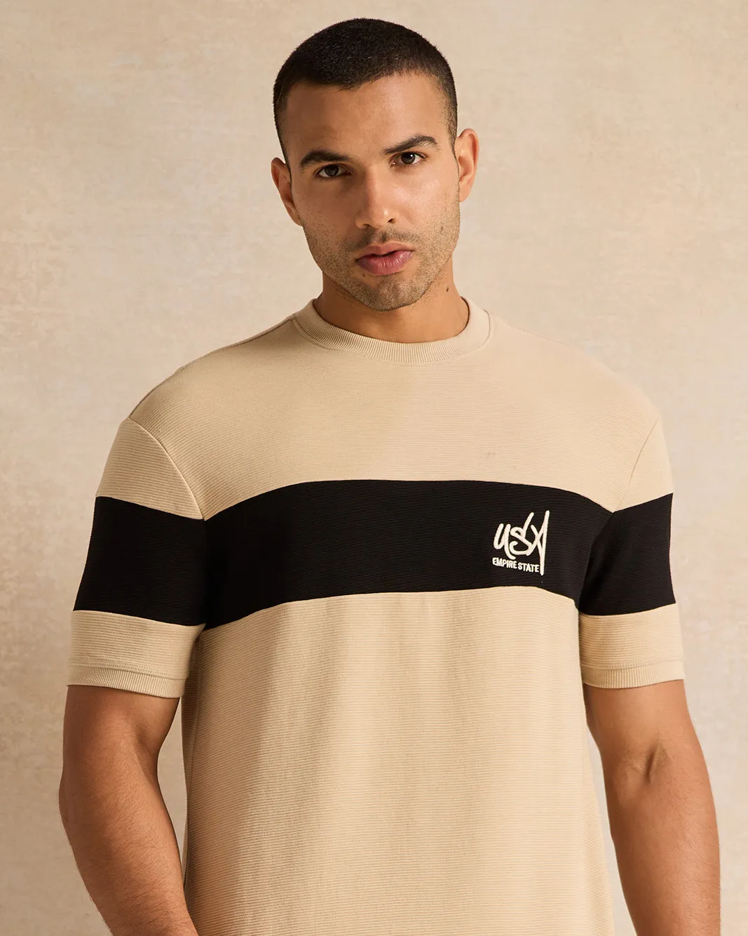 Men Beige Printed T-Shirt sold by Redtag product image thumbnail 4