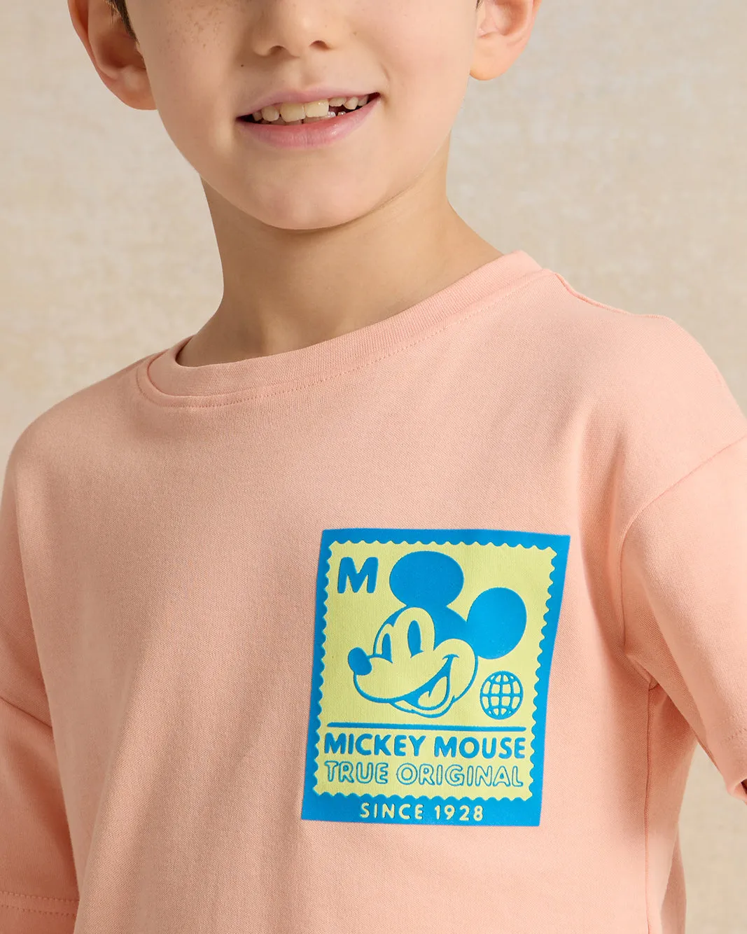 Boys Peach Mickey Mouse T-Shirt sold by Redtag product image thumbnail 4