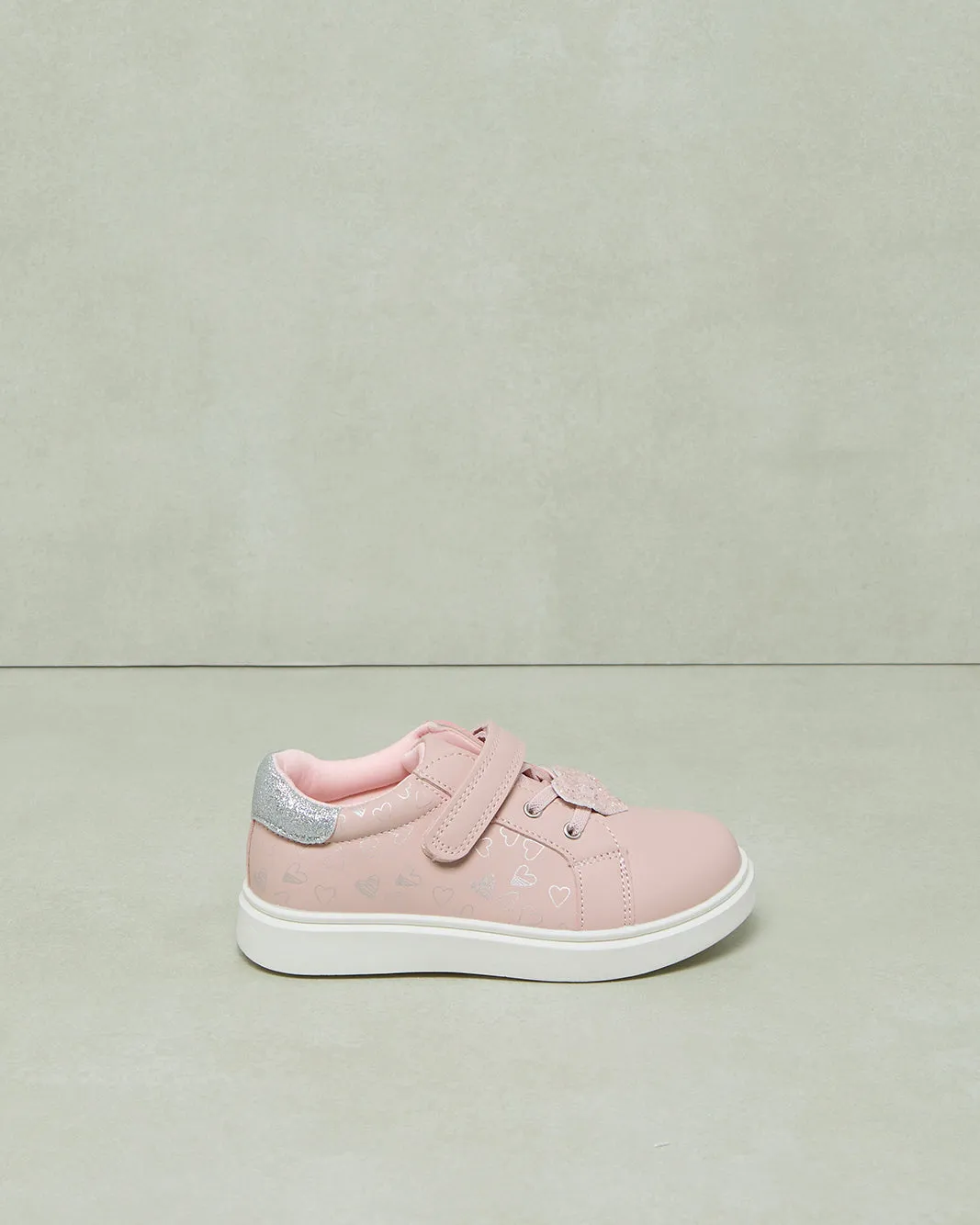 Girls Pink Heart Sneaker sold by Redtag