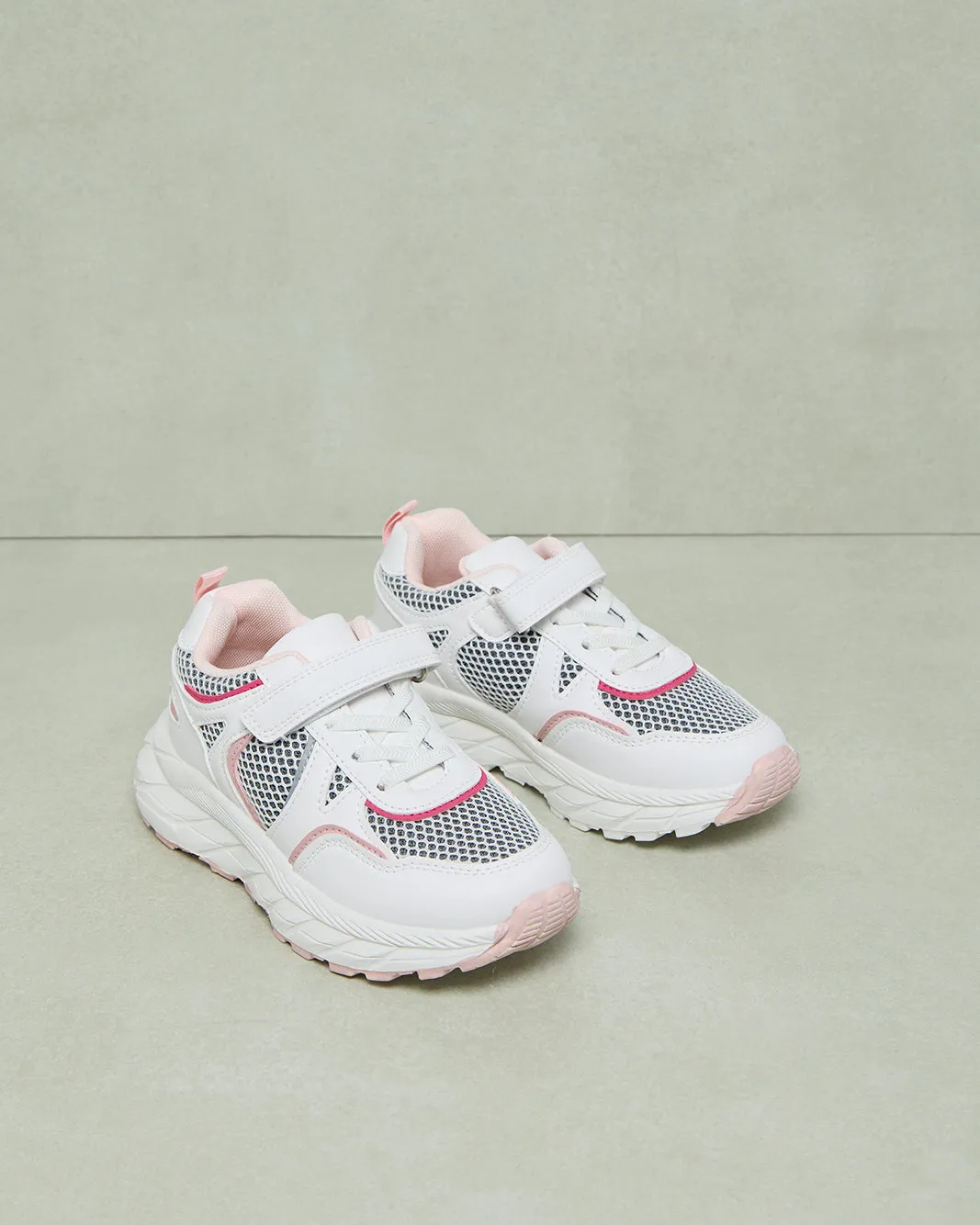 Girls White Material Block Trainer sold by Redtag product image thumbnail 2