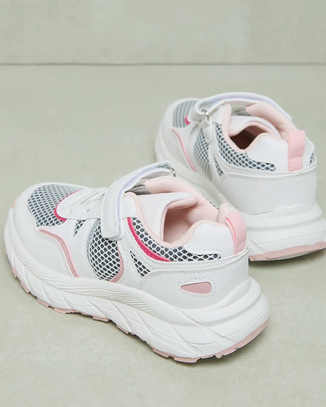 Girls White Material Block Trainer sold by Redtag product image thumbnail 4