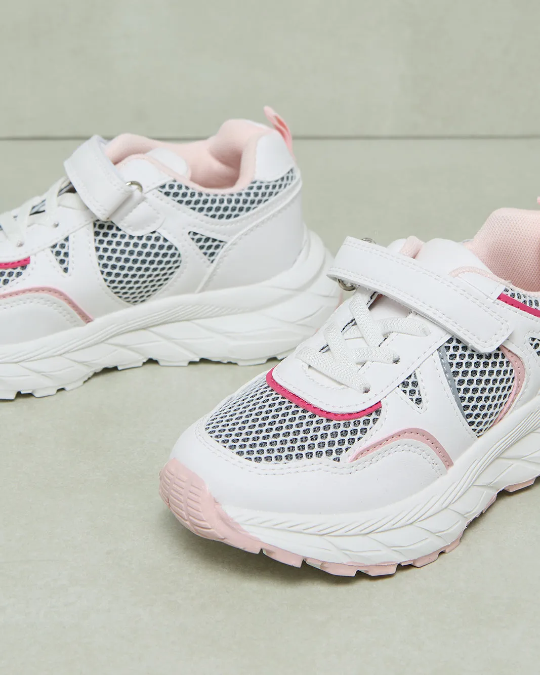 Girls White Material Block Trainer sold by Redtag product image thumbnail 3