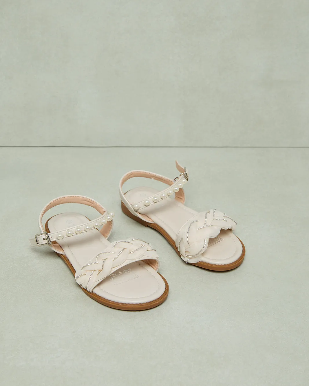 Girls White Pearl Sandal sold by Redtag product image thumbnail 2