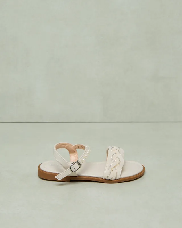 Girls White Pearl Sandal sold by Redtag
