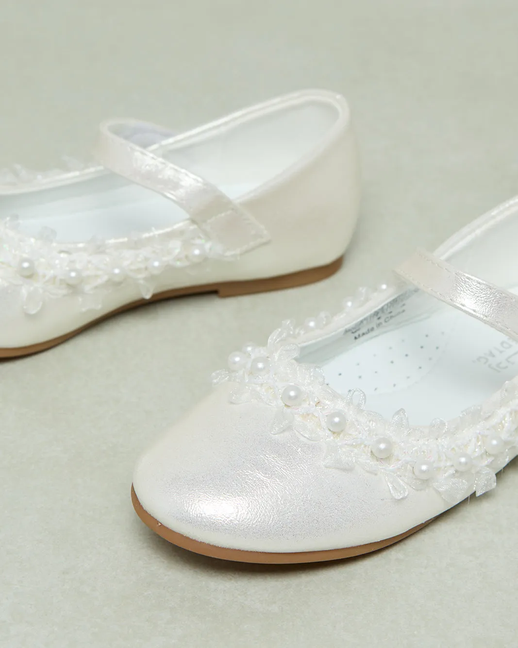 Girls White Pearl Ballerina sold by Redtag product image thumbnail 3