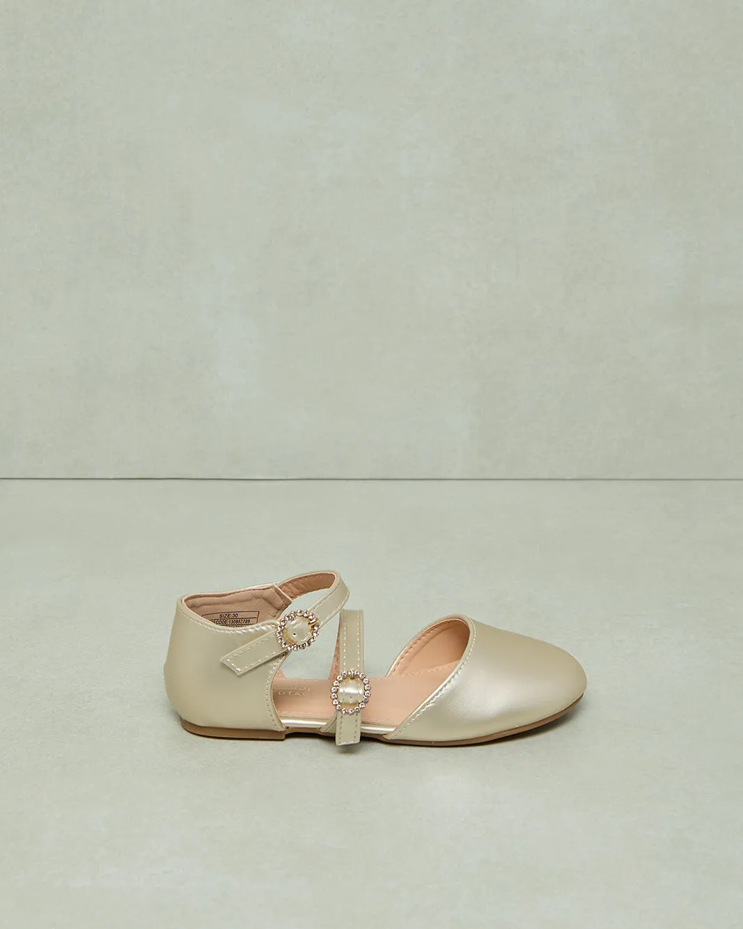 Girls Gold Double Strap Ballerina sold by Redtag