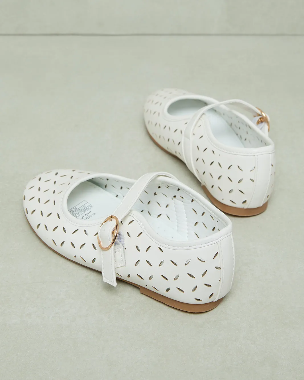 Girls White Laser Cut Ballerina sold by Redtag product image thumbnail 4
