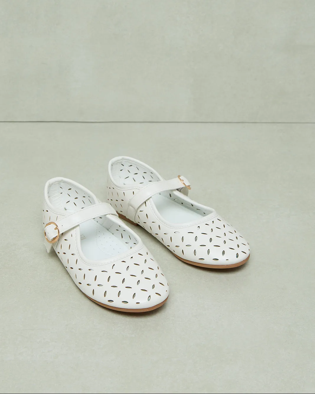 Girls White Laser Cut Ballerina sold by Redtag product image thumbnail 2