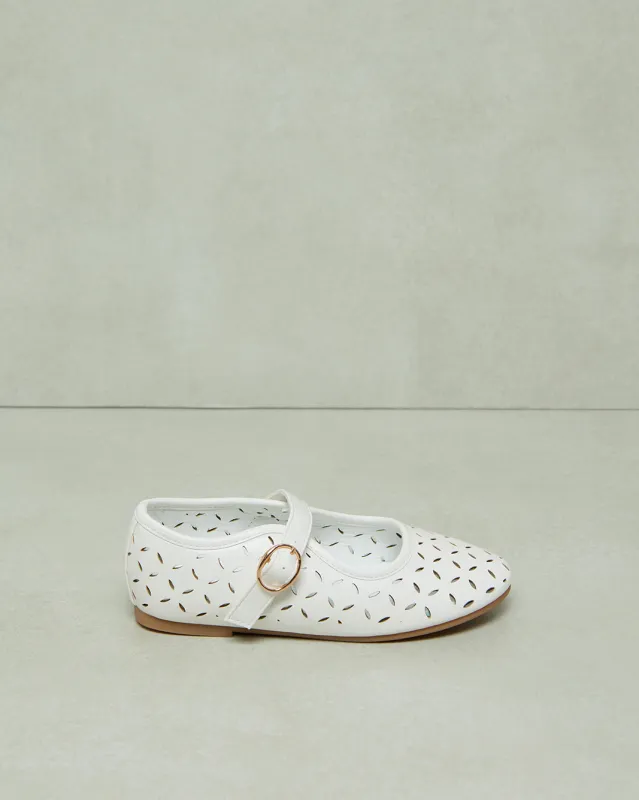 Girls White Laser Cut Ballerina sold by Redtag
