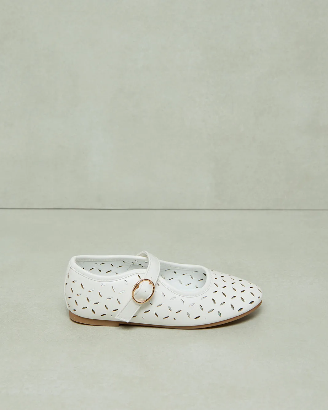 Girls White Laser Cut Ballerina sold by Redtag