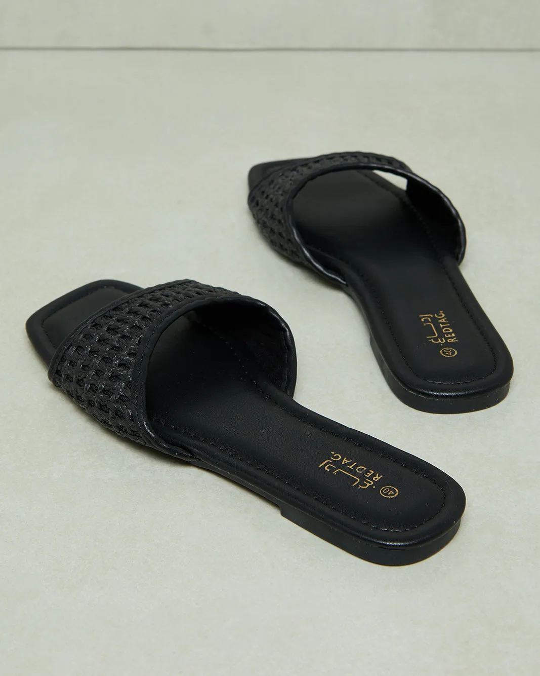 Women Black Textured Mule sold by Redtag product image thumbnail 4