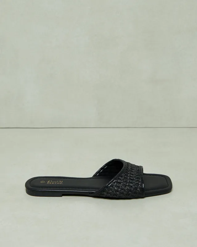 Women Black Textured Mule sold by Redtag