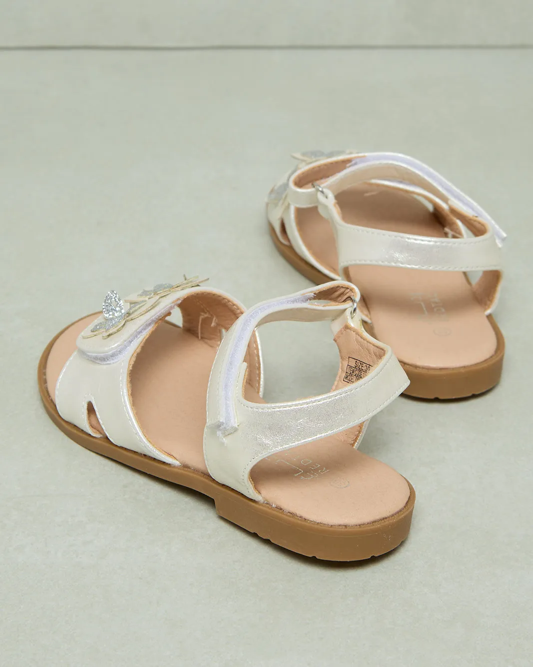 Girls Cream Embellished Sandal sold by Redtag product image thumbnail 4