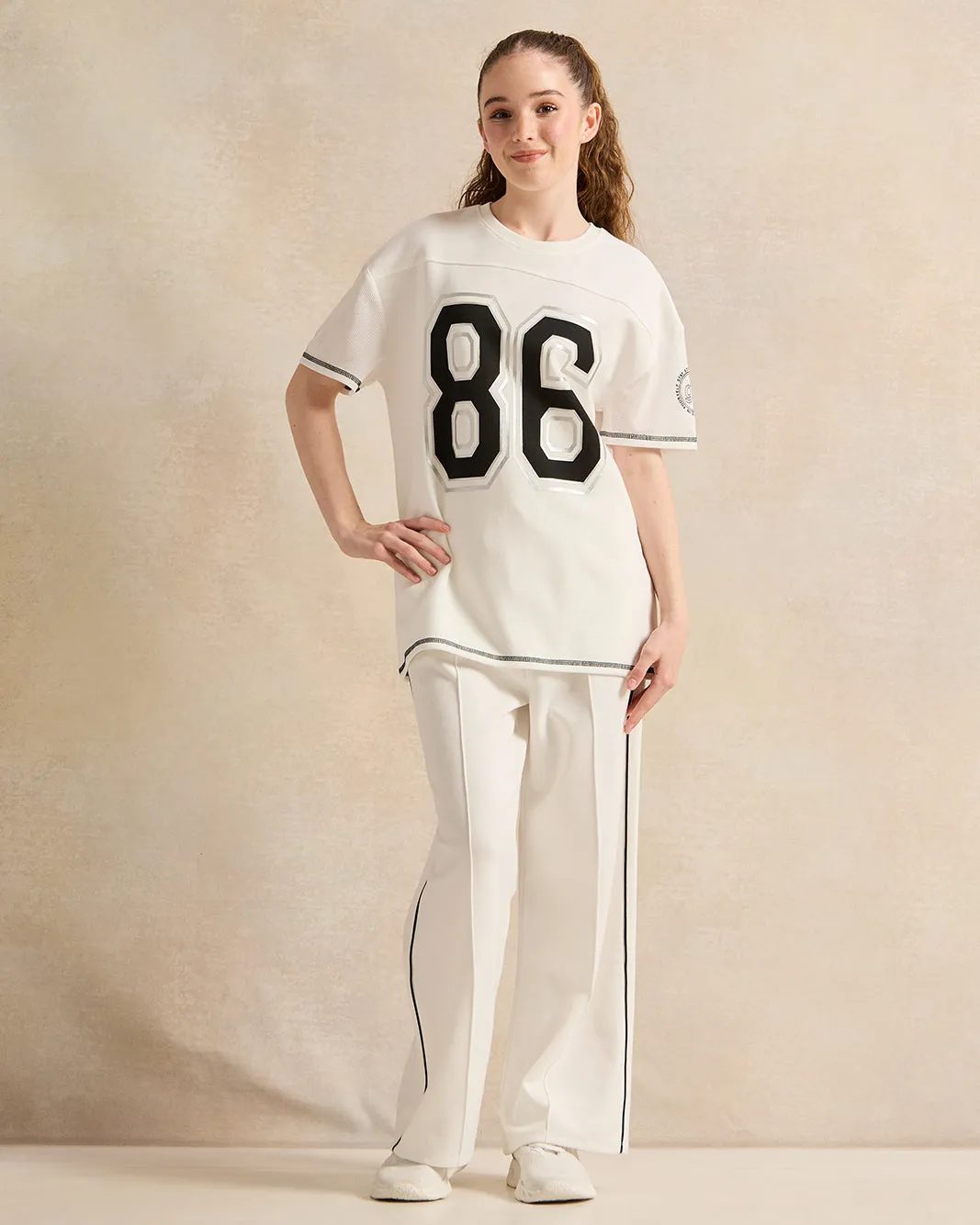 Senior Girls White Printed Oversize T-shirt sold by Redtag product image thumbnail 2