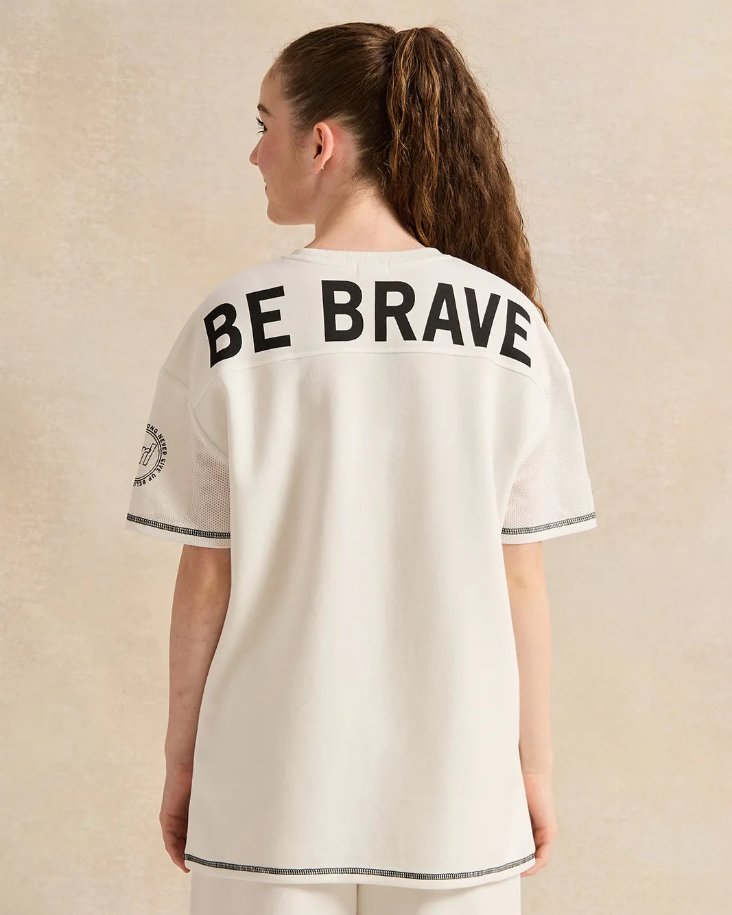 Senior Girls White Printed Oversize T-shirt sold by Redtag product image thumbnail 3