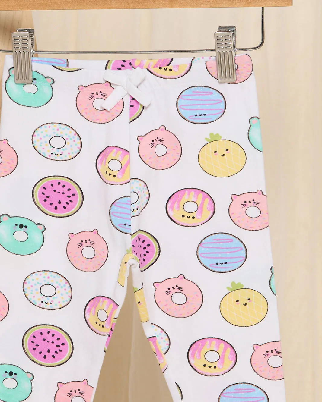 Infant Girls White Doughnut Leggings sold by Redtag product image thumbnail 2