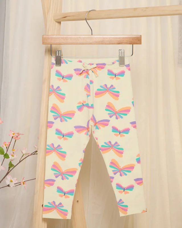 Infant Girls Yellow Bow Print Leggings sold by Redtag