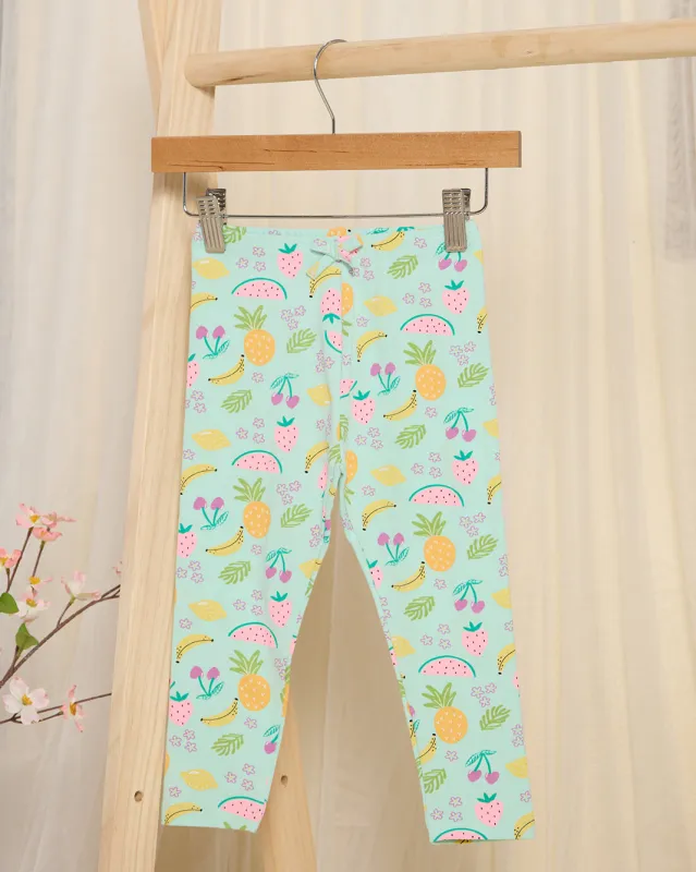 Infant Girls Blue Fruit Print Leggings sold by Redtag