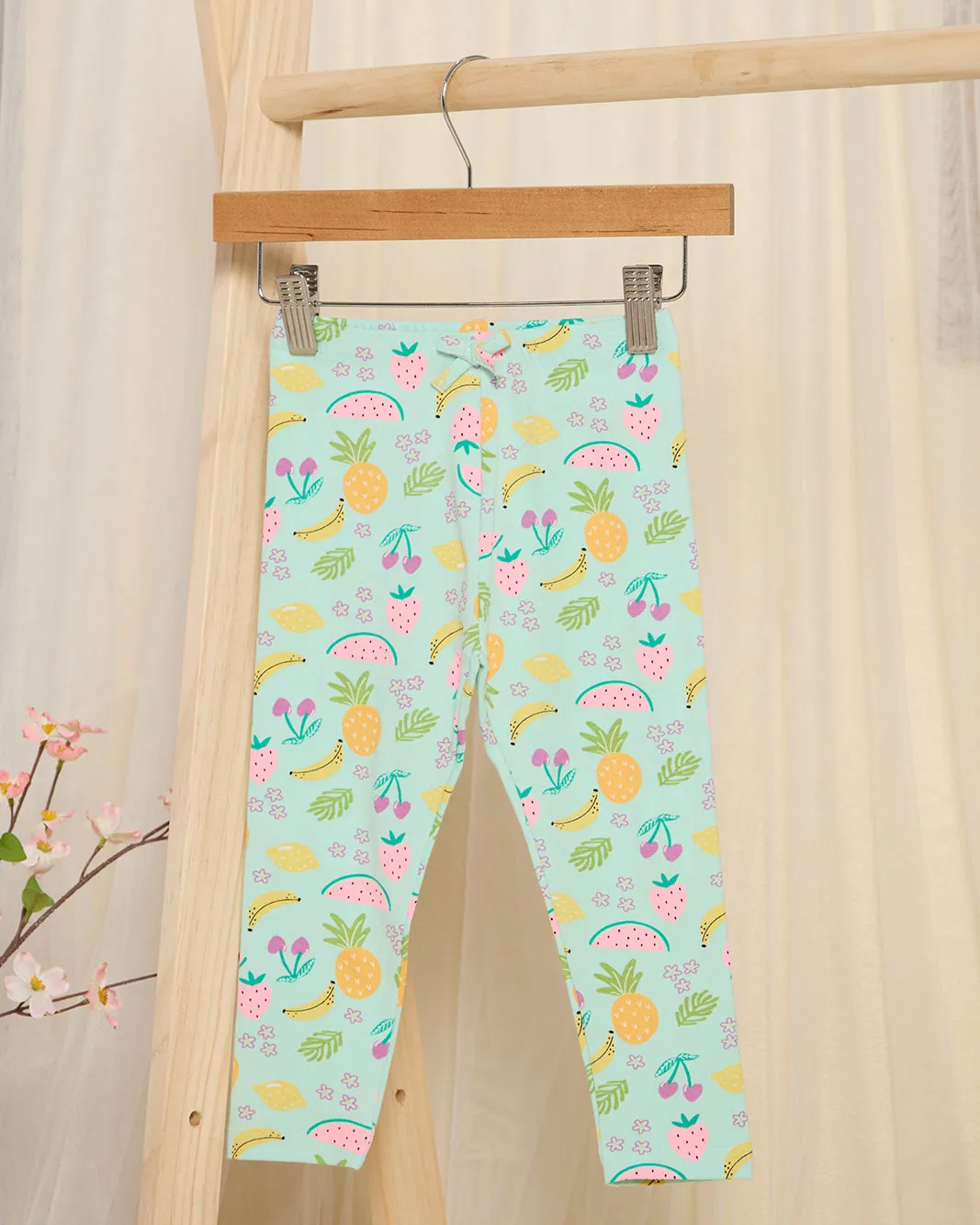 Infant Girls Blue Fruit Print Leggings sold by Redtag