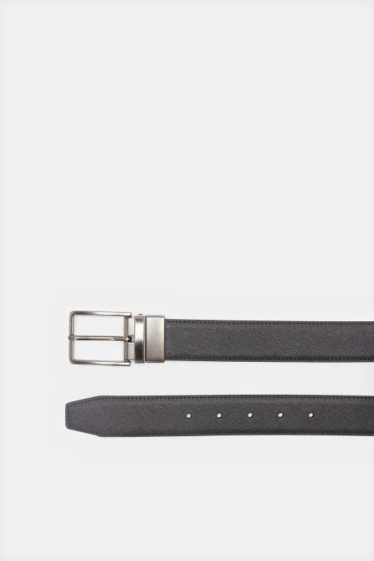Men Black And Navy Twist Buckle Belt sold by Redtag
