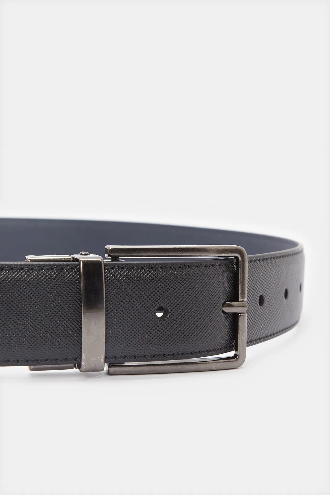 Men Black And Navy Twist Buckle Belt sold by Redtag product image thumbnail 2