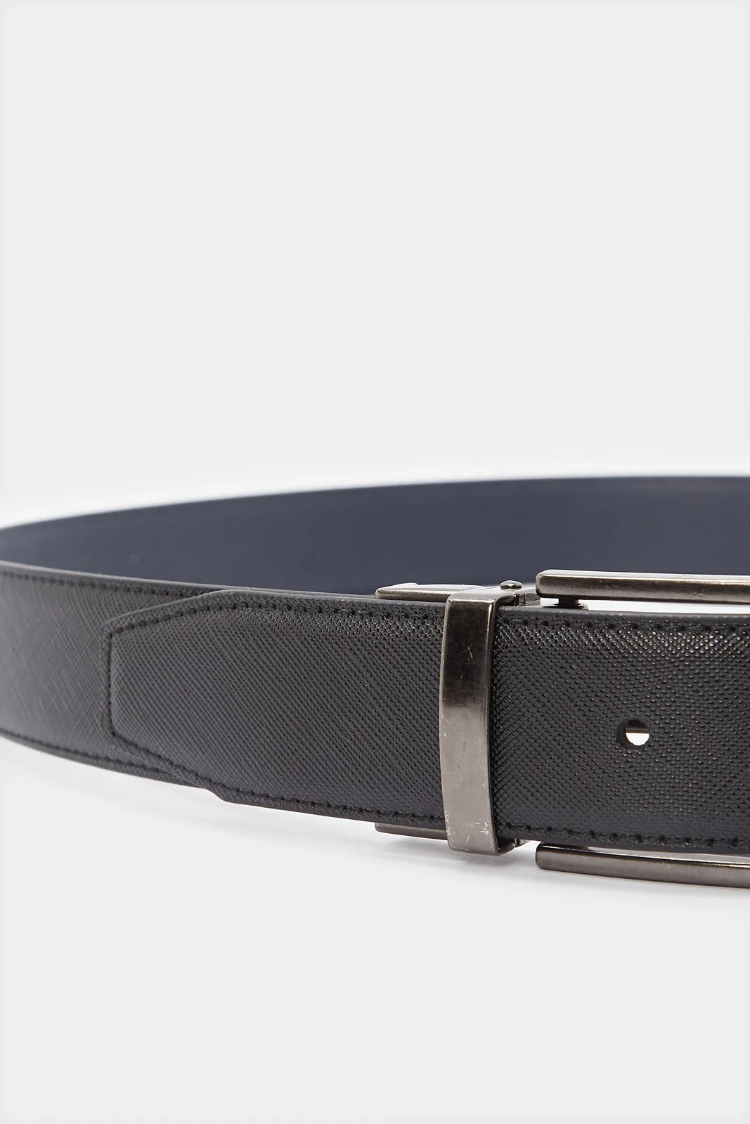 Men Black And Navy Twist Buckle Belt sold by Redtag product image thumbnail 3