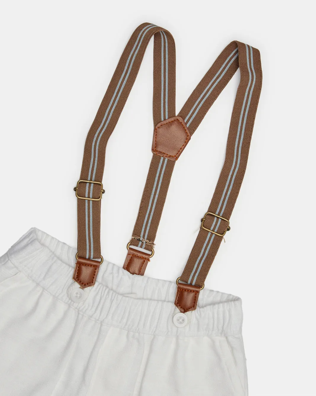 Infant Boys White Short With Suspenders sold by Redtag product image thumbnail 2