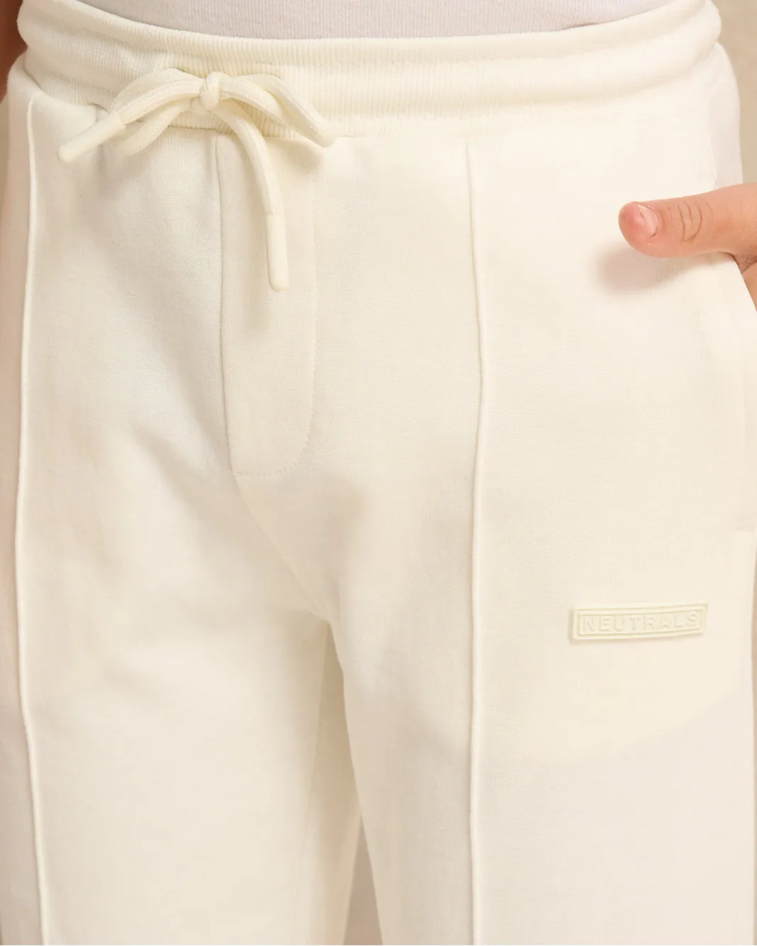 Boys Cream Plain Track Pants sold by Redtag product image thumbnail 4