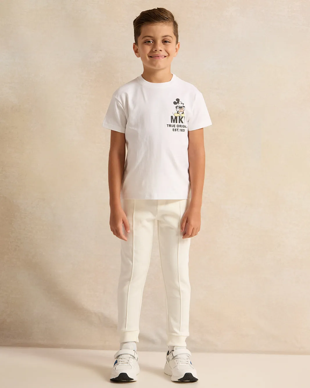 Boys Cream Plain Track Pants sold by Redtag product image thumbnail 2