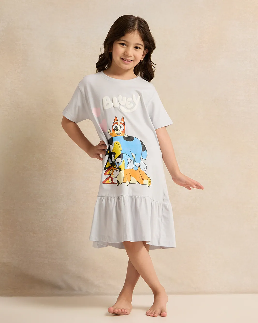Girls Grey Printed Nightdress sold by Redtag