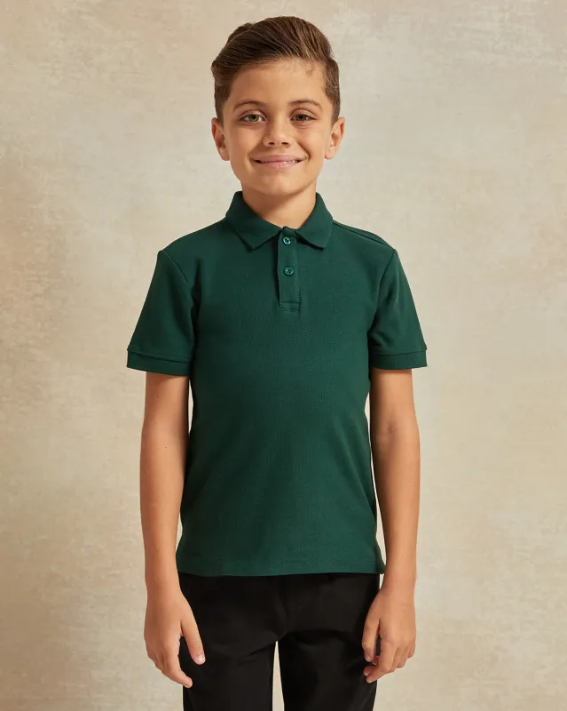Boys Green Polo T-Shirt sold by Redtag