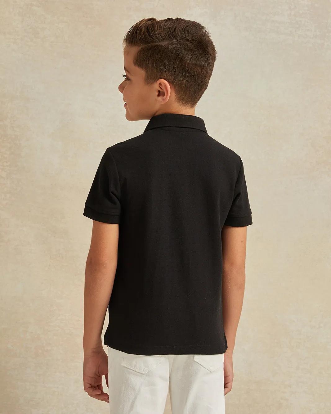 Boys Black Polo T-Shirt sold by Redtag product image thumbnail 3