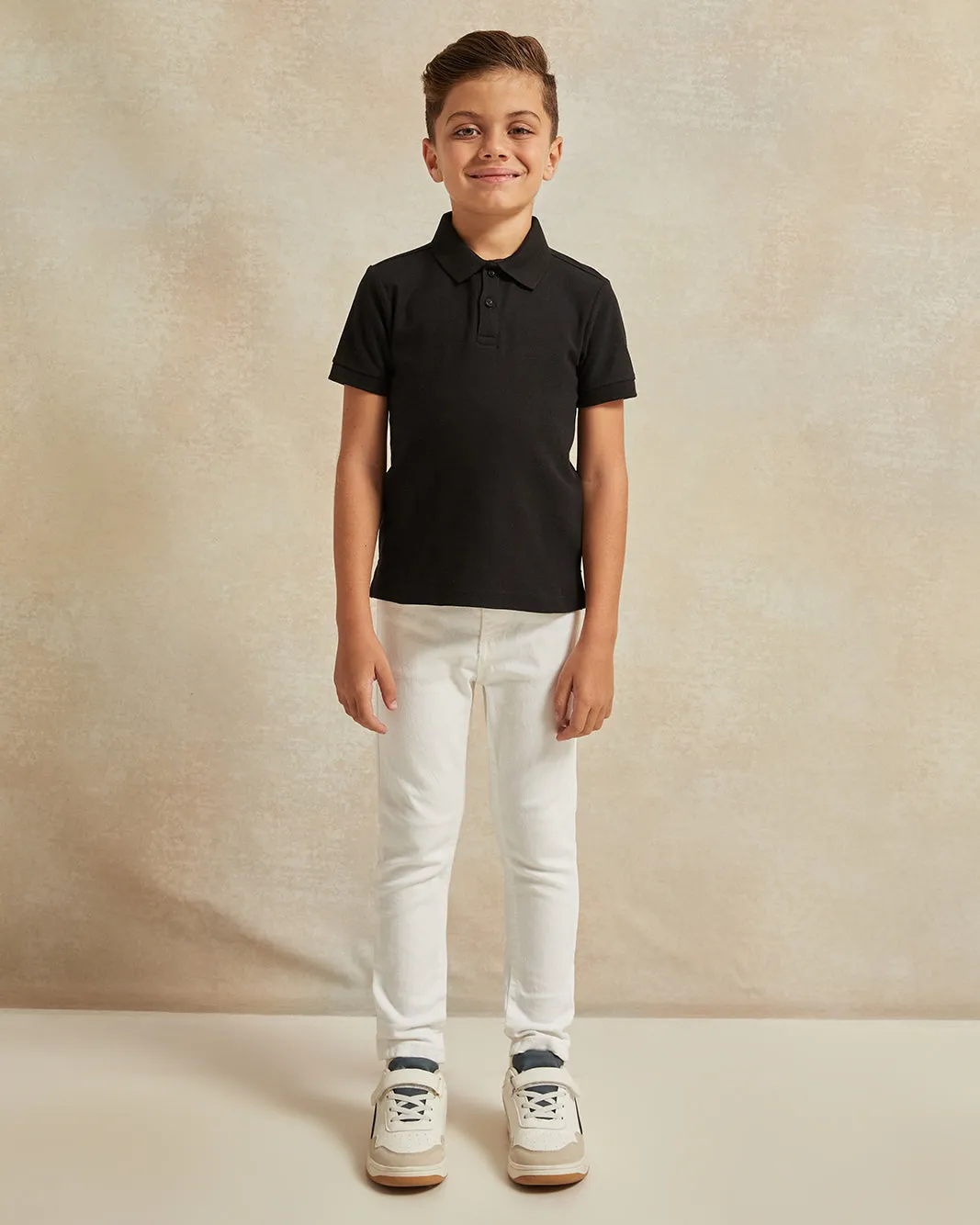 Boys Black Polo T-Shirt sold by Redtag product image thumbnail 2