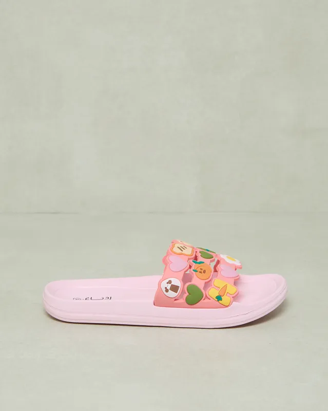 Senior Girls Pink Strap Slide sold by Redtag