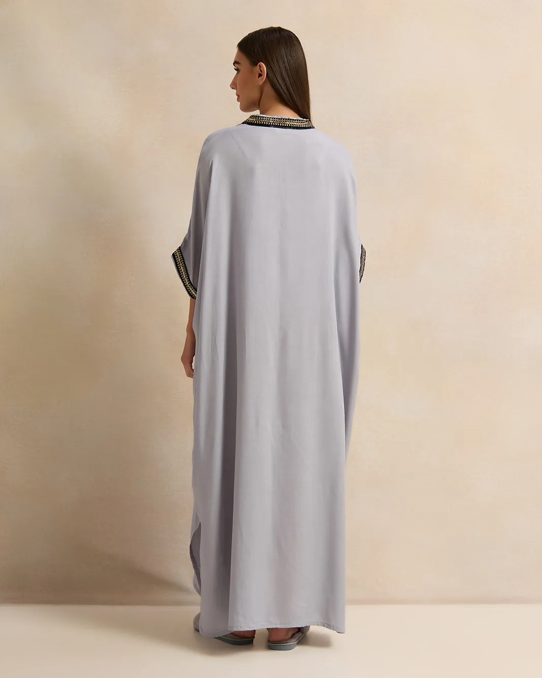 Women Blue Embroidery Kaftan Nightgown sold by Redtag product image thumbnail 3