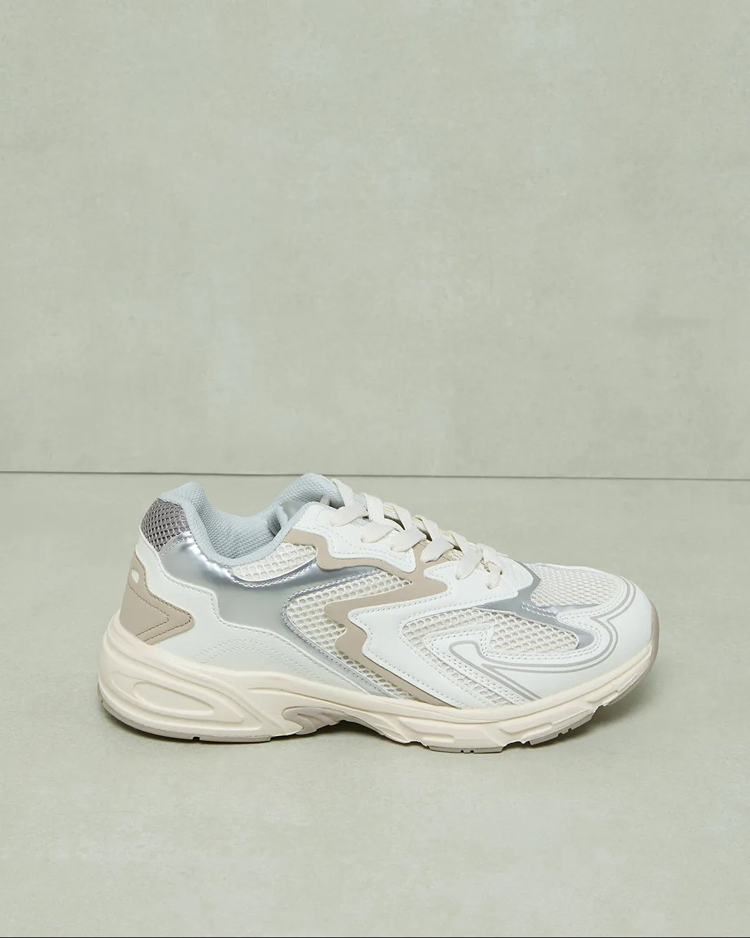 Women White Material Block Lace-Up Shoes sold by Redtag