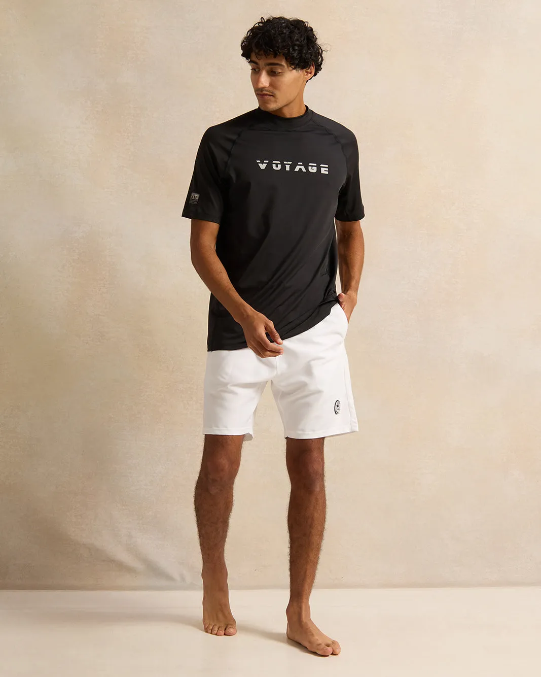 Men White Plain Active Shorts sold by Redtag product image thumbnail 2