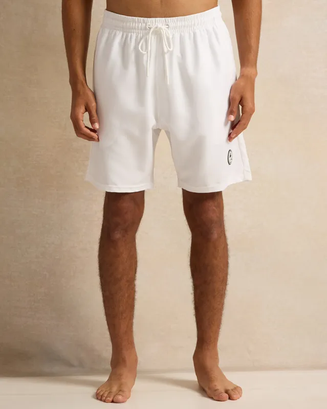 Men White Plain Active Shorts sold by Redtag