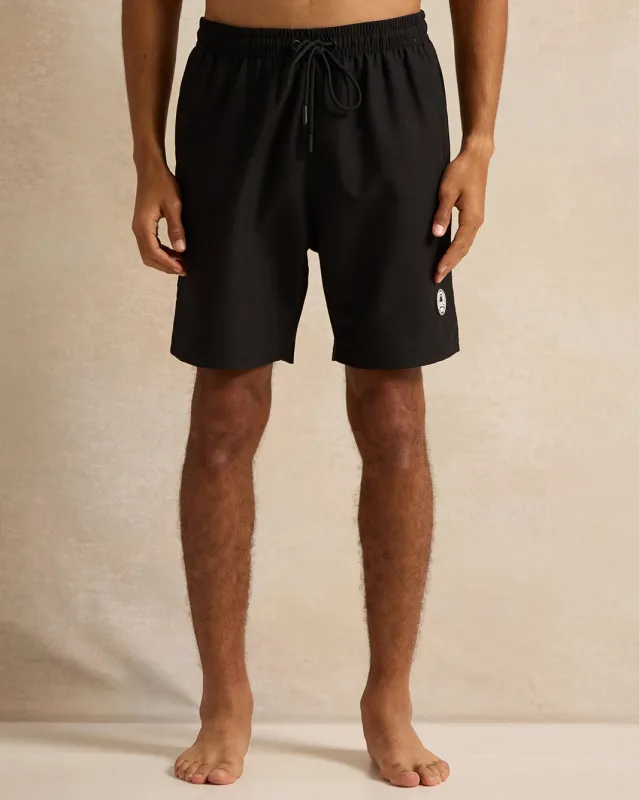 Men Black Plain Active Shorts sold by Redtag