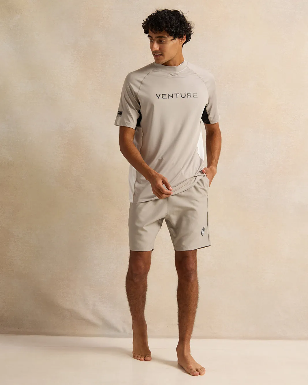 Men Beige Solid Shorts sold by Redtag product image thumbnail 2