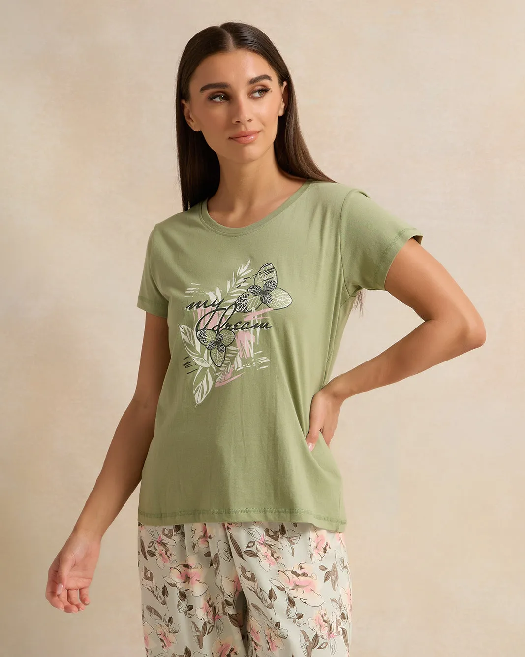 Women Green Floral Printed Pyjama Set (2 Piece) sold by Redtag product image thumbnail 2