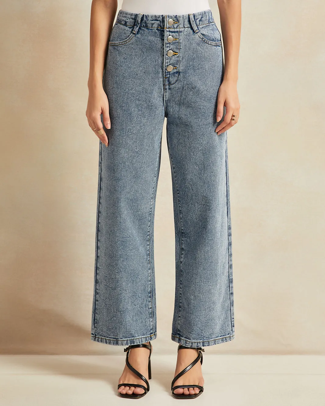 Women Blue Capri Length Jeans sold by Redtag