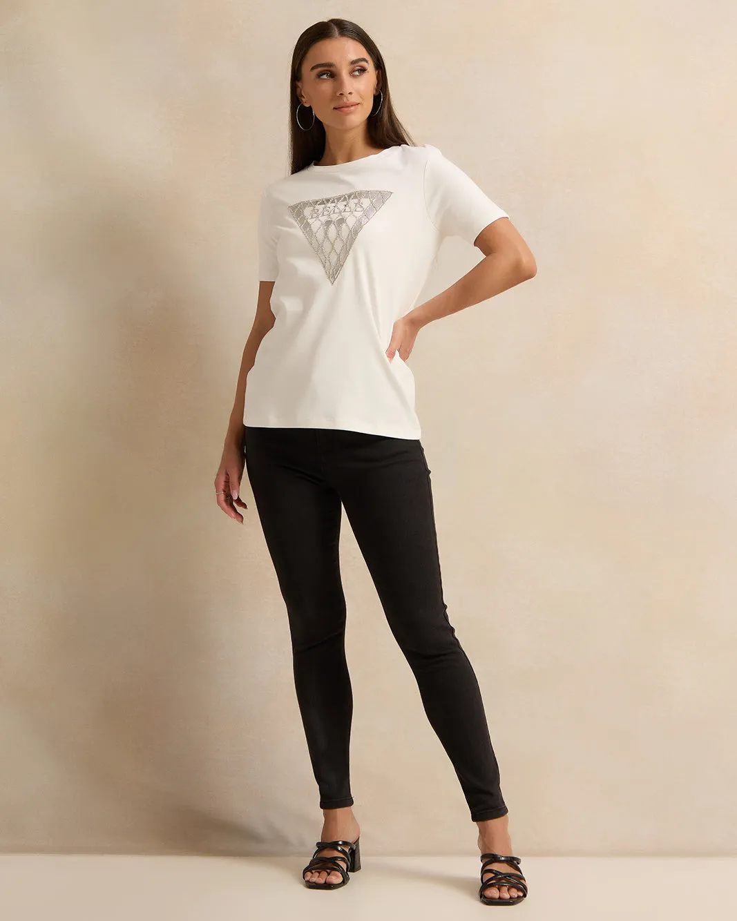 Women Ivory Embellished T-Shirt sold by Redtag product image thumbnail 2